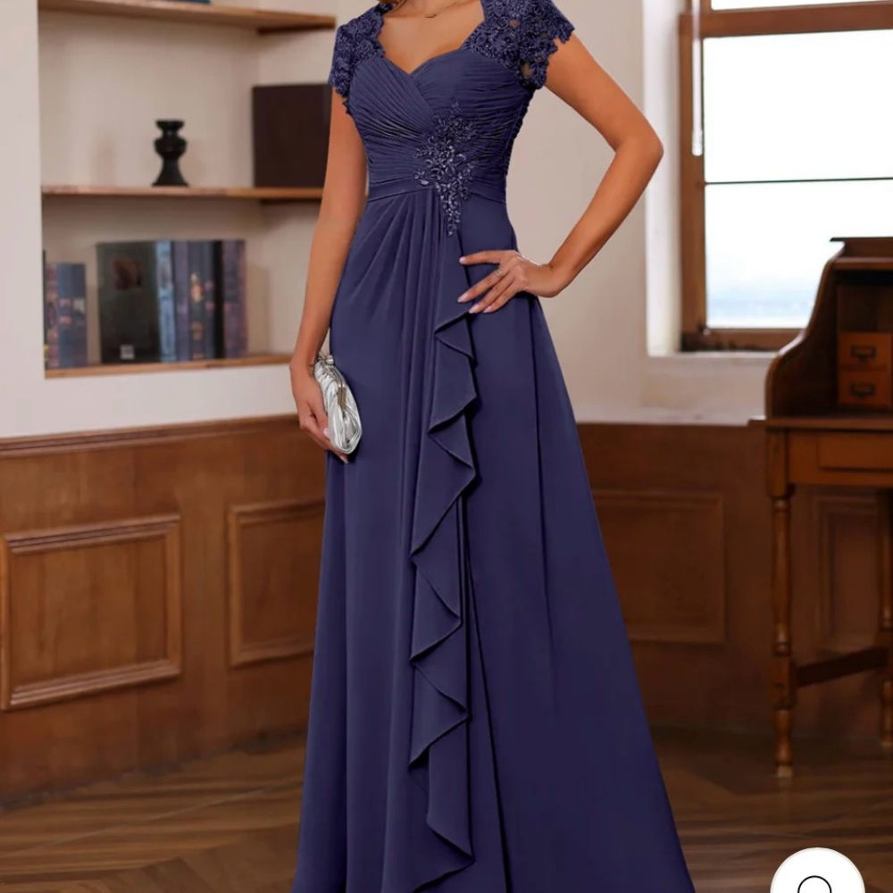 Elegant Navy Evening Gown